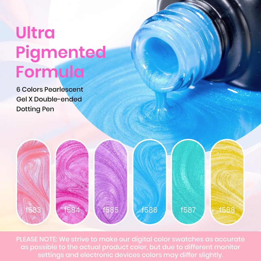 Beetles Pearl Gel Polish Set showing iridescent shimmer on nails