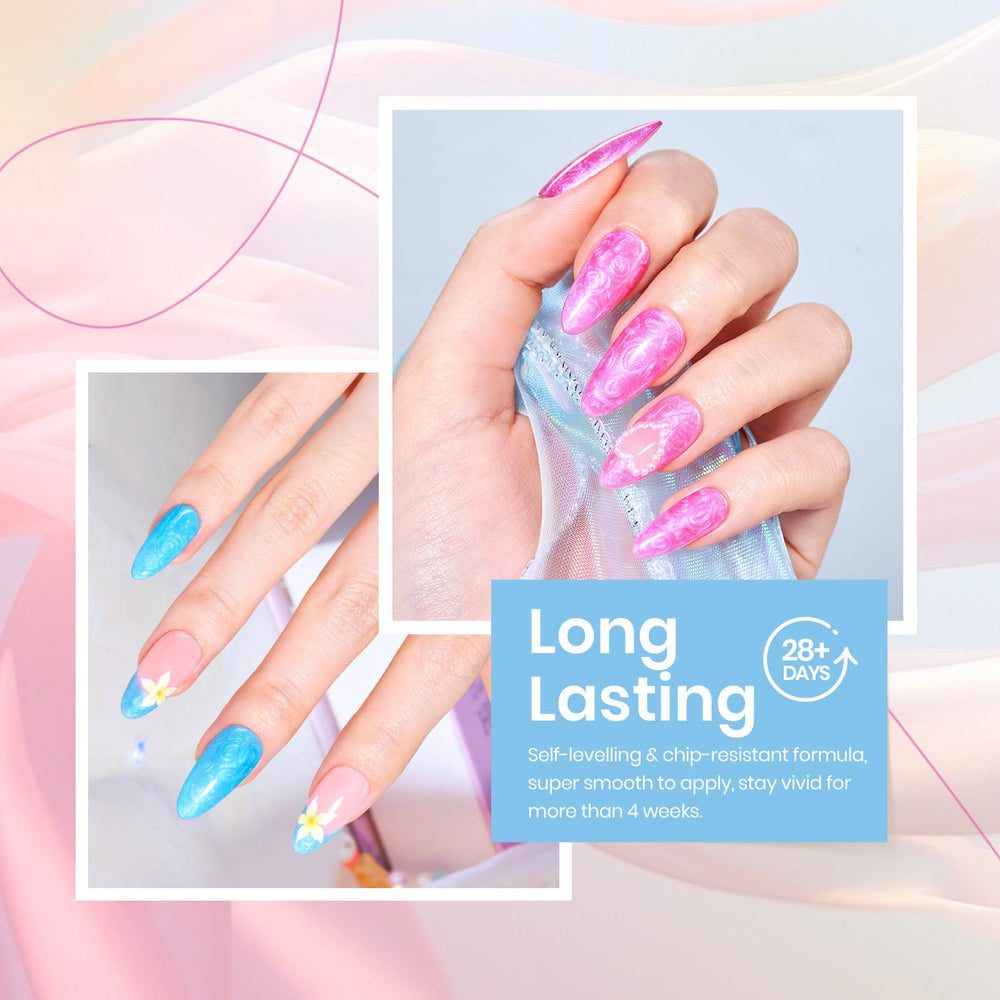 Beetles Pearl Gel Nail Polish Set soft neon base for everyday wear