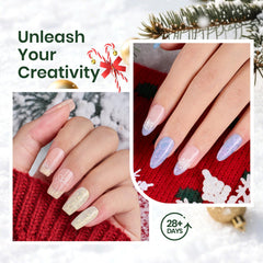 Beetles Pearl Gel Nail Polish Set white pearl swatches highlight elegant shimmer.