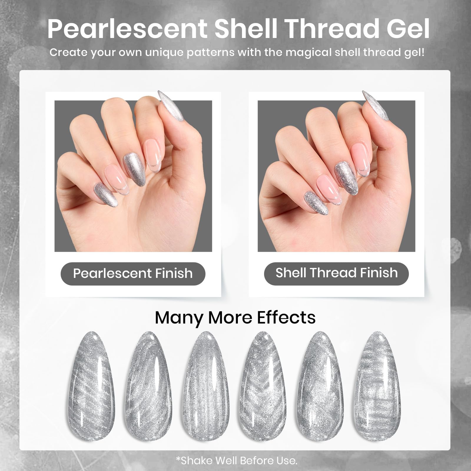 Beetles Pearl Shell effect nails look sophisticated with a mermaid shimmer.