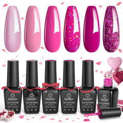 Beetles Pink Angel bottle in pink-rose shade for glossy, long-lasting nails at home.