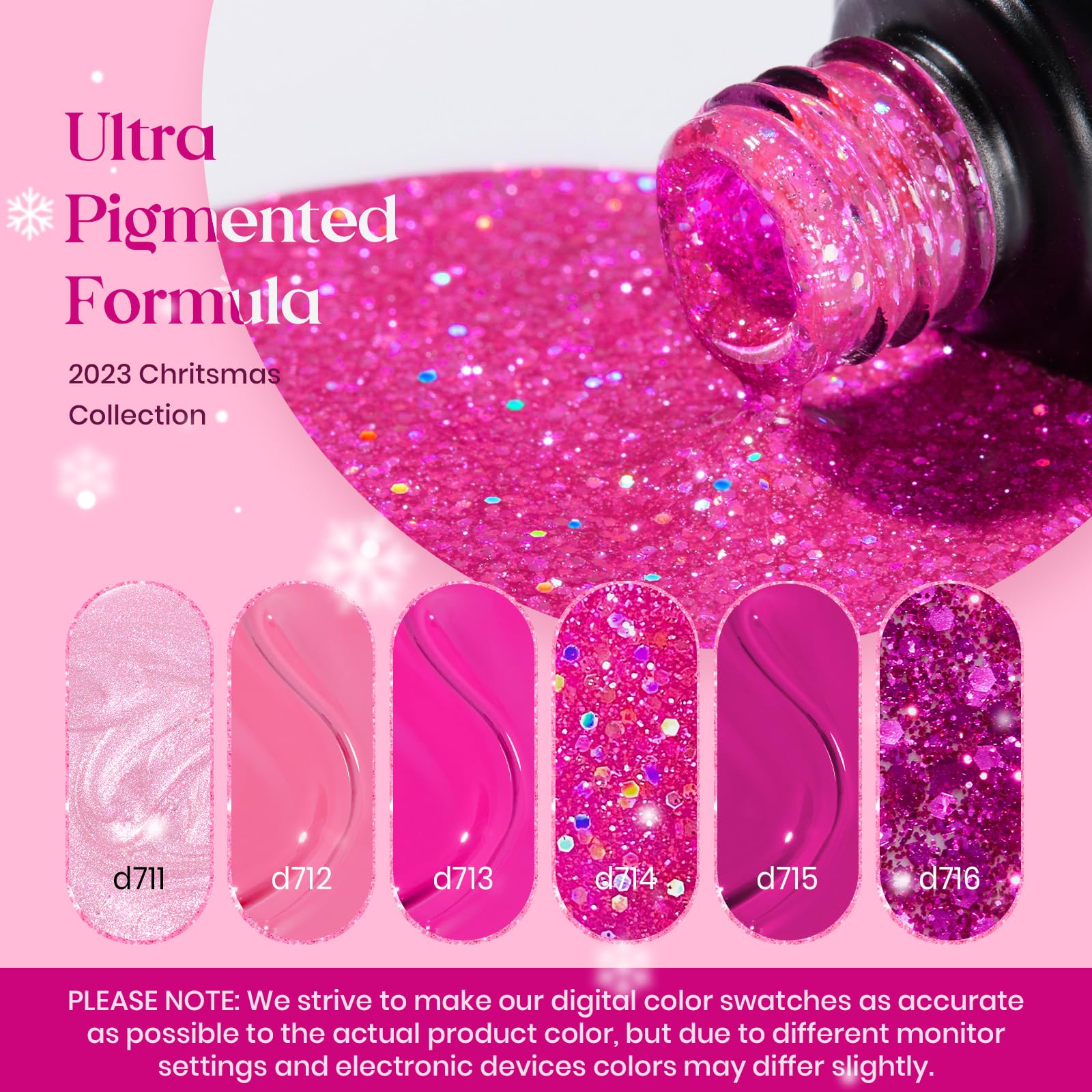 Beetles Pink Angel d712 swatch offers soft nude-pink for elegant nails.