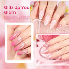 Beetles Pink Cat Eye application steps for easy at-home nails.