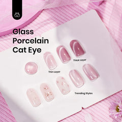 Beetles Pink Cat Eye Gel Polish magnet shift highlighting a glossy cat eye effect.