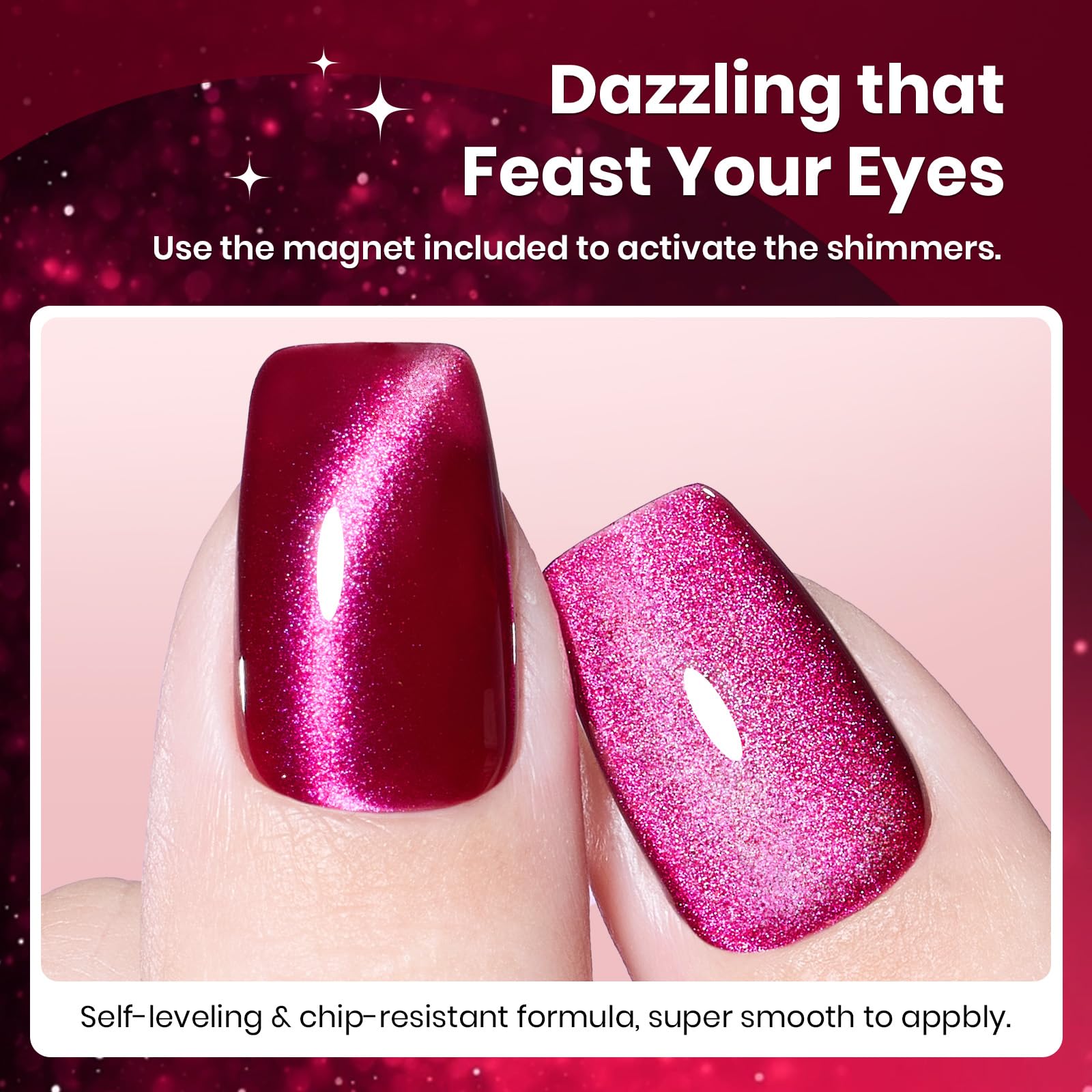 UV/LED curing on nails with Beetles Cat Eye polish.