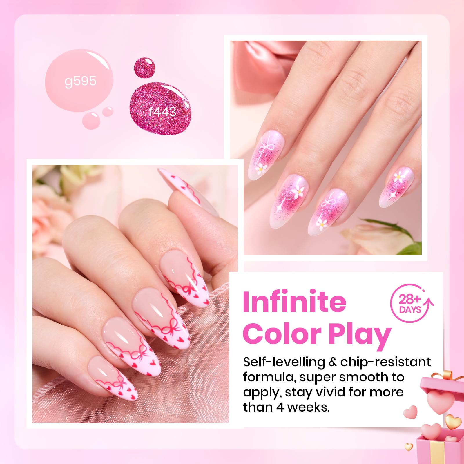 Beetles pink glitter gel polish adds subtle sparkle