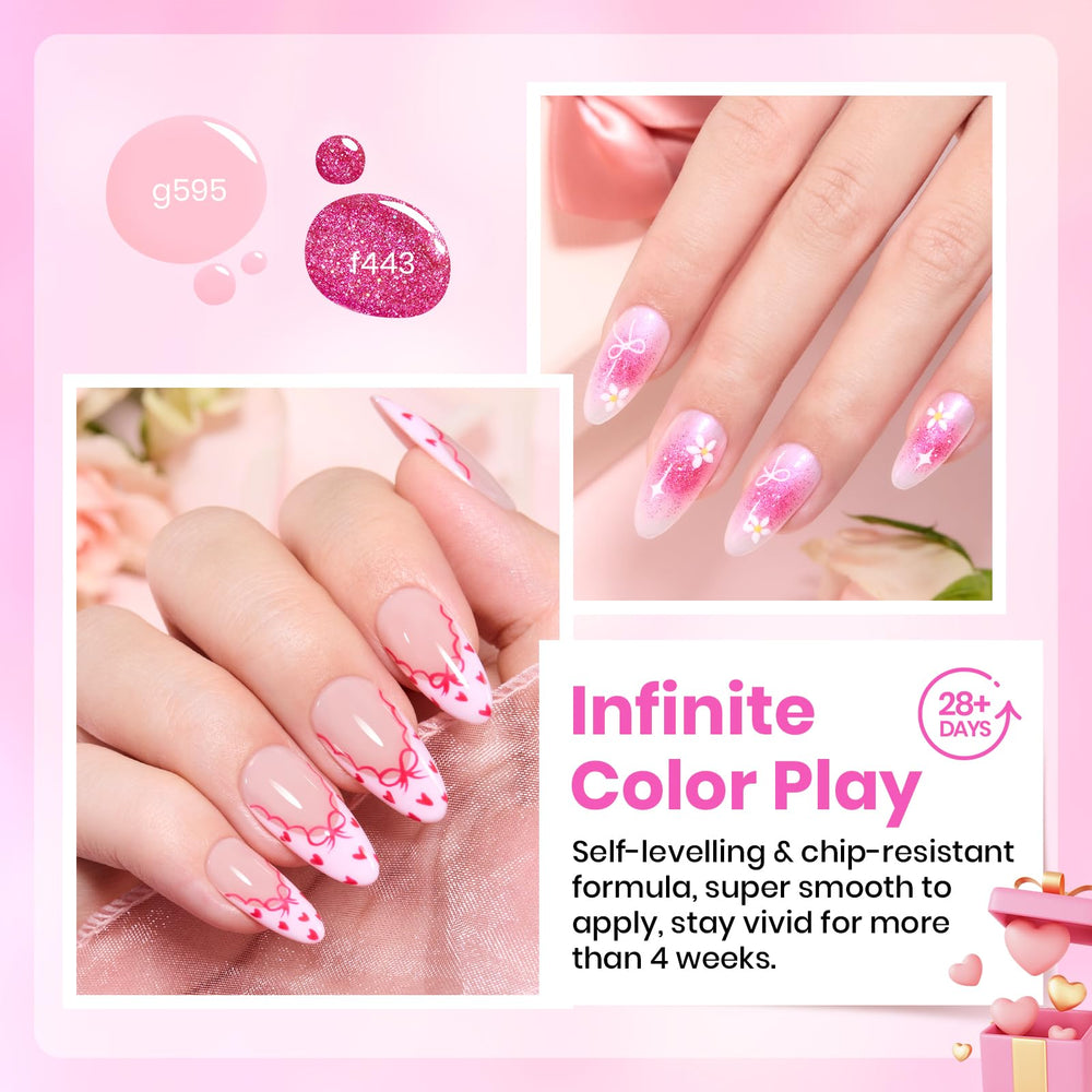 Beetles pink glitter gel polish adds subtle sparkle