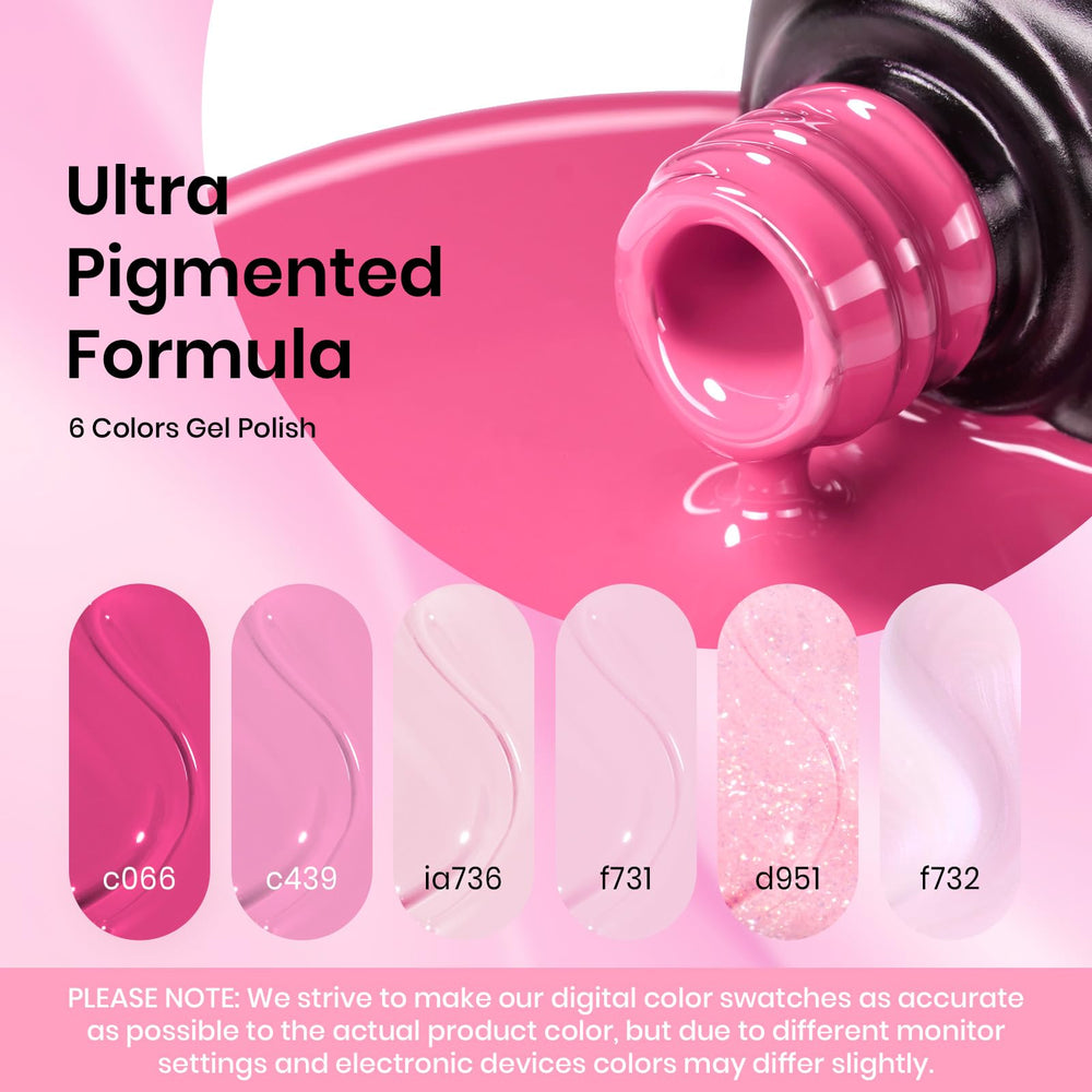 Beetles Pink Gel Nail Polish Set long-lasting color up to 28 days with proper application.