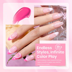 Beetles Pink Gel Nail Polish Set easy soak-off removal under UV or LED lamp.