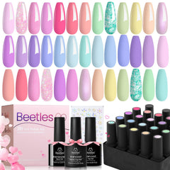 Beetles pink gel nail polish set full kit for versatile manicures