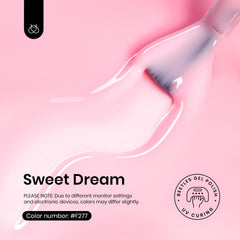 Beetles jelly pink shade on nail swatch for delicate French manicure look.