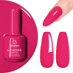 Beetles Pink Gel Polish Wild Tulips bottle showing vibrant color for salon-level nails