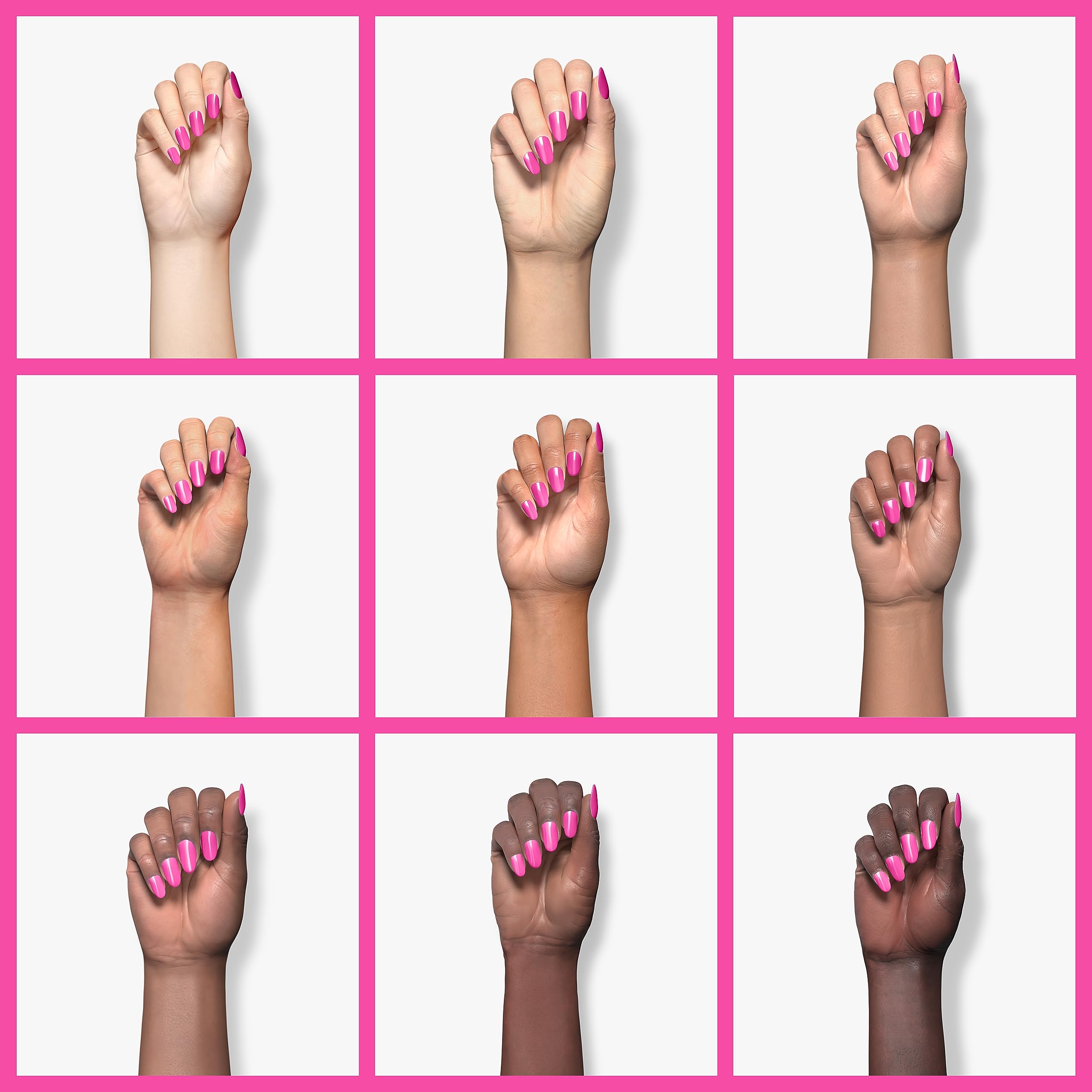 Beetles pink gel polish brush application on nails for DIY manicure