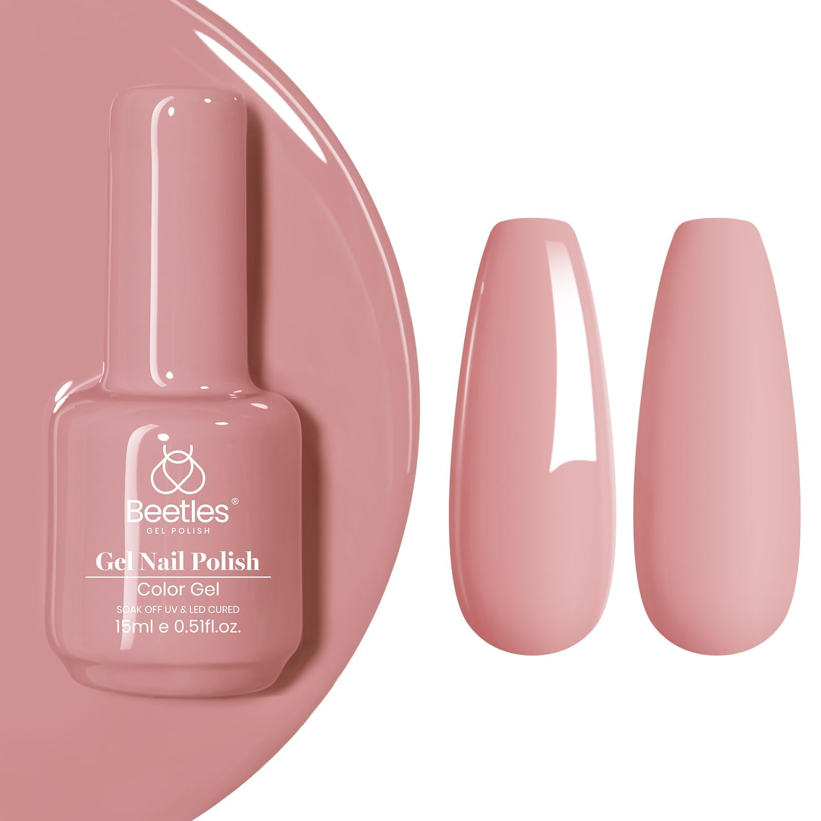Beetles Pink Gel Polish in dusty mauve for a long-lasting manicure.