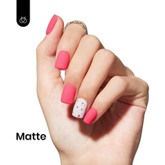 Beetles Pink Gel Polish curing under LED lamp demonstrating quick-dry use