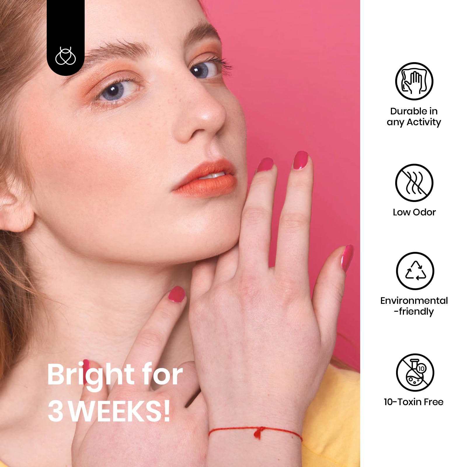 Beetles Pink Gel Polish on nails during manicure session