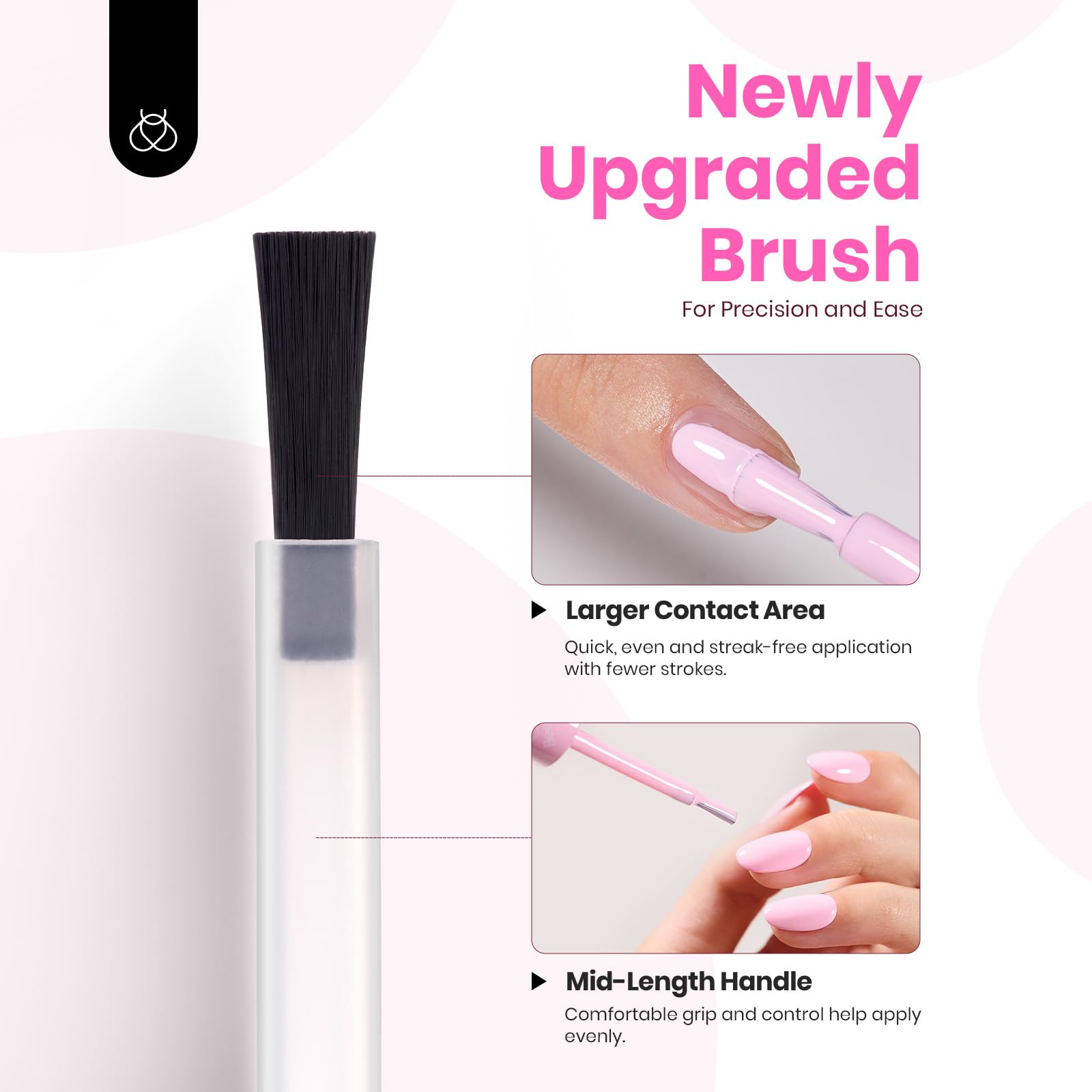 Beetles Rosy Glow nails after cure with glossy, durable color.