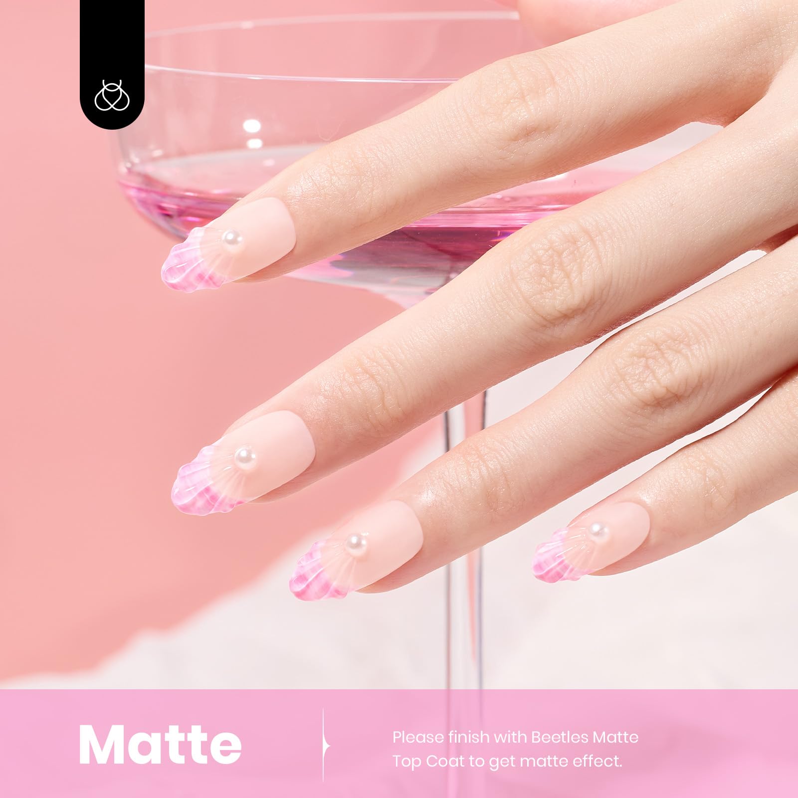 Beetles Rosy Glow gel polish swatches reveal a smooth pastel pink shade.