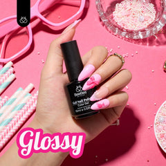 Beetles Silk Rosettes gel swatch shows long wear for at home manicures.