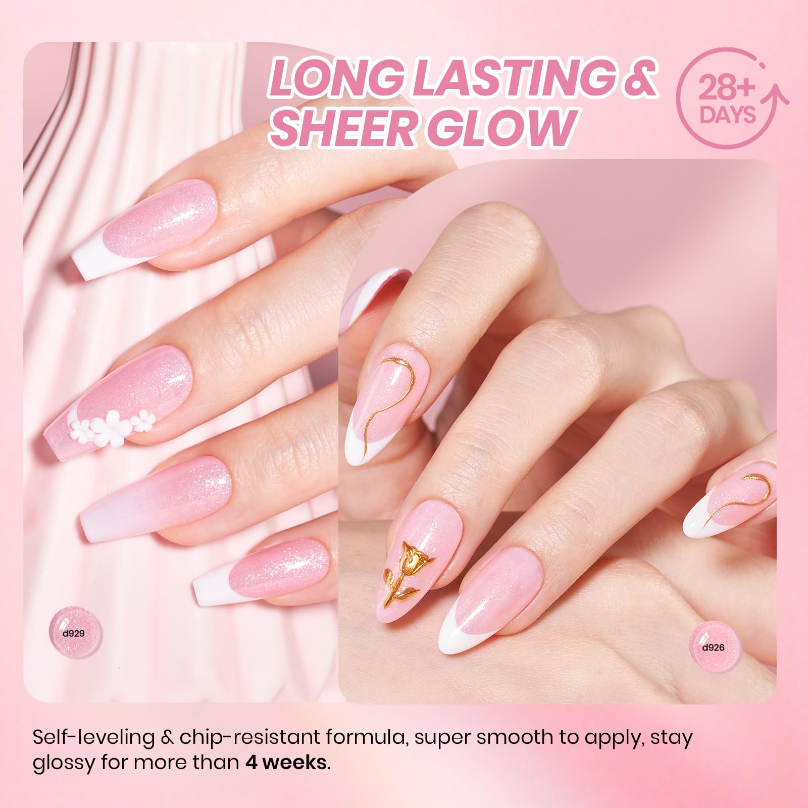 Beetles Pink Glitter Gel Polish bottle close-up highlights translucent jelly finish