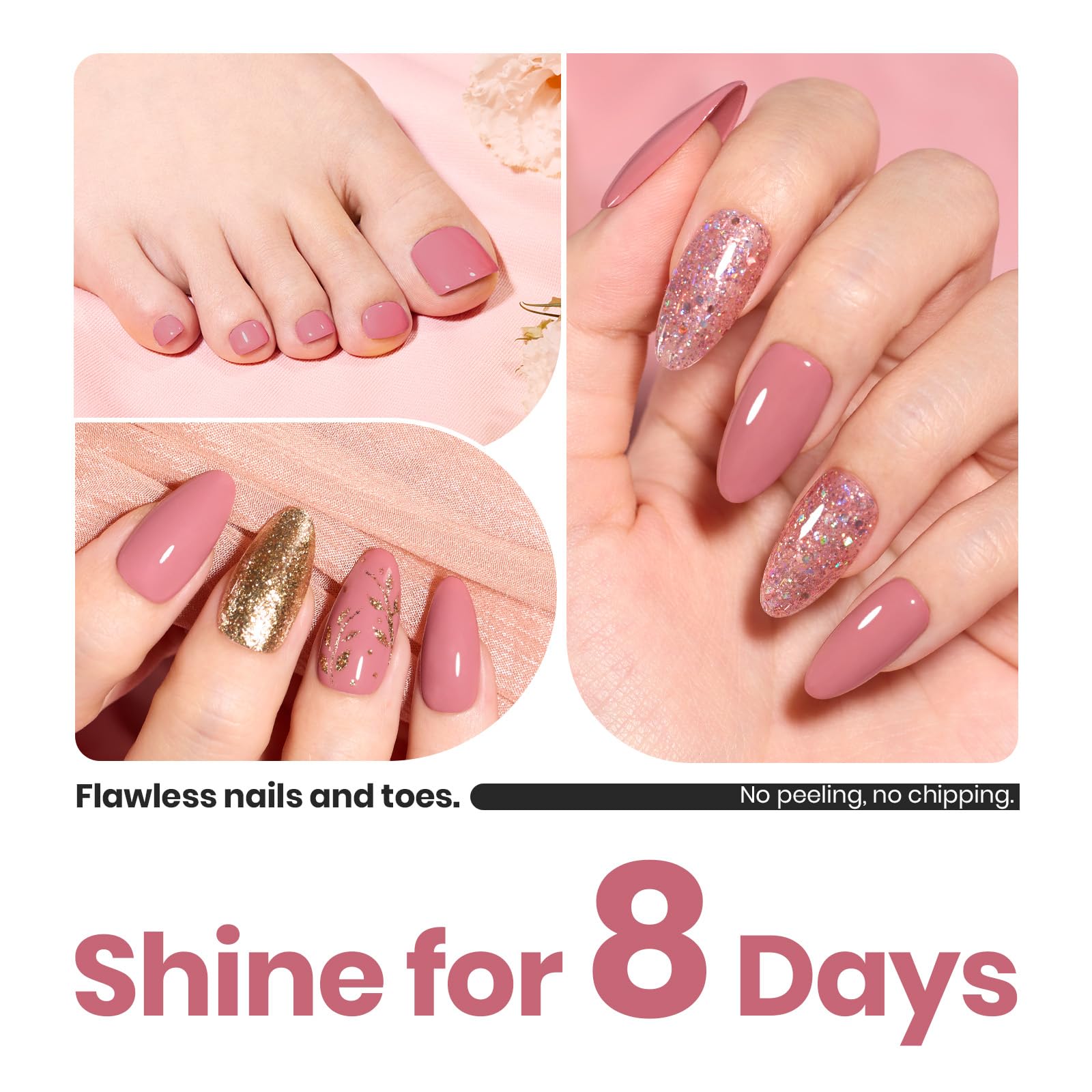 Beetles Pink Nail Polish dries quickly without UV/LED lamp for fast finish