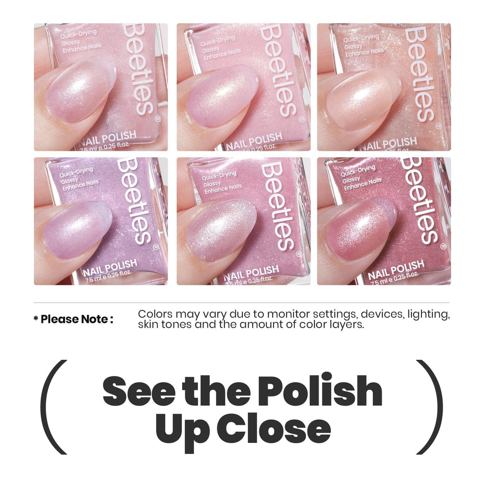 Beetles Pink Nail Polish Set nourishing formula of keratin, biotin, vitamin E