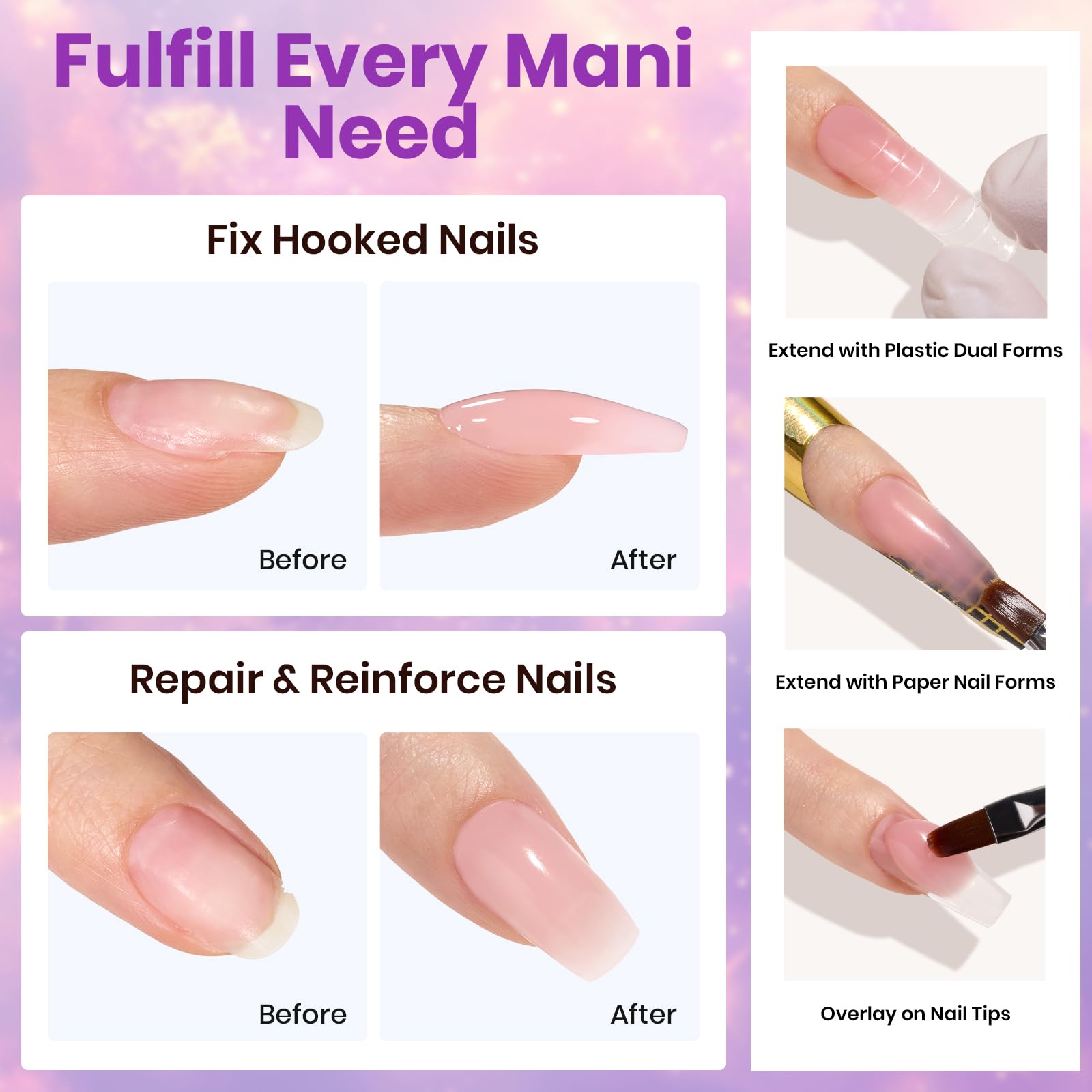 Beetles plastic dual forms for shaping nail extensions
