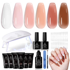 Beetles Poly Nail Gel Kit with six colors for at-home gel extensions