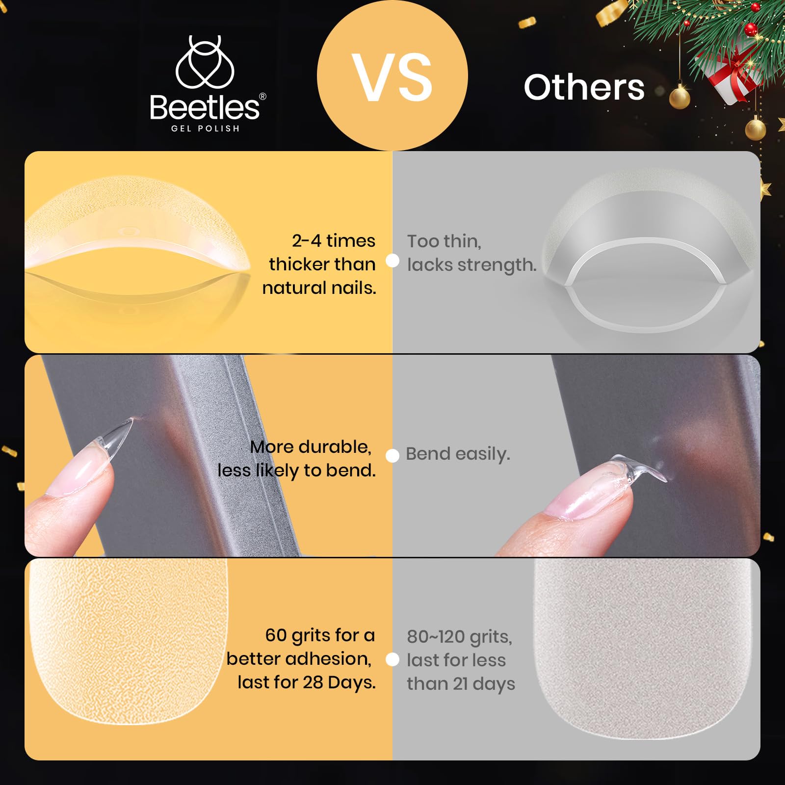 Beetles almond tips are pre-etched for quick 3-minute extensions at home