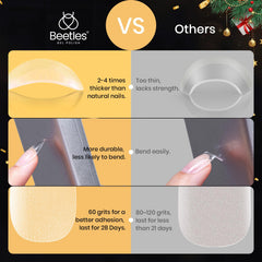Beetles almond tips are pre-etched for quick 3-minute extensions at home