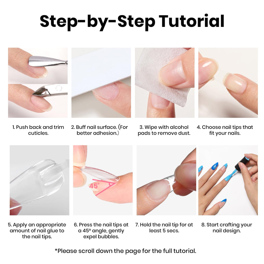Beetles Press On Nail Glue setup for at-home manicure.