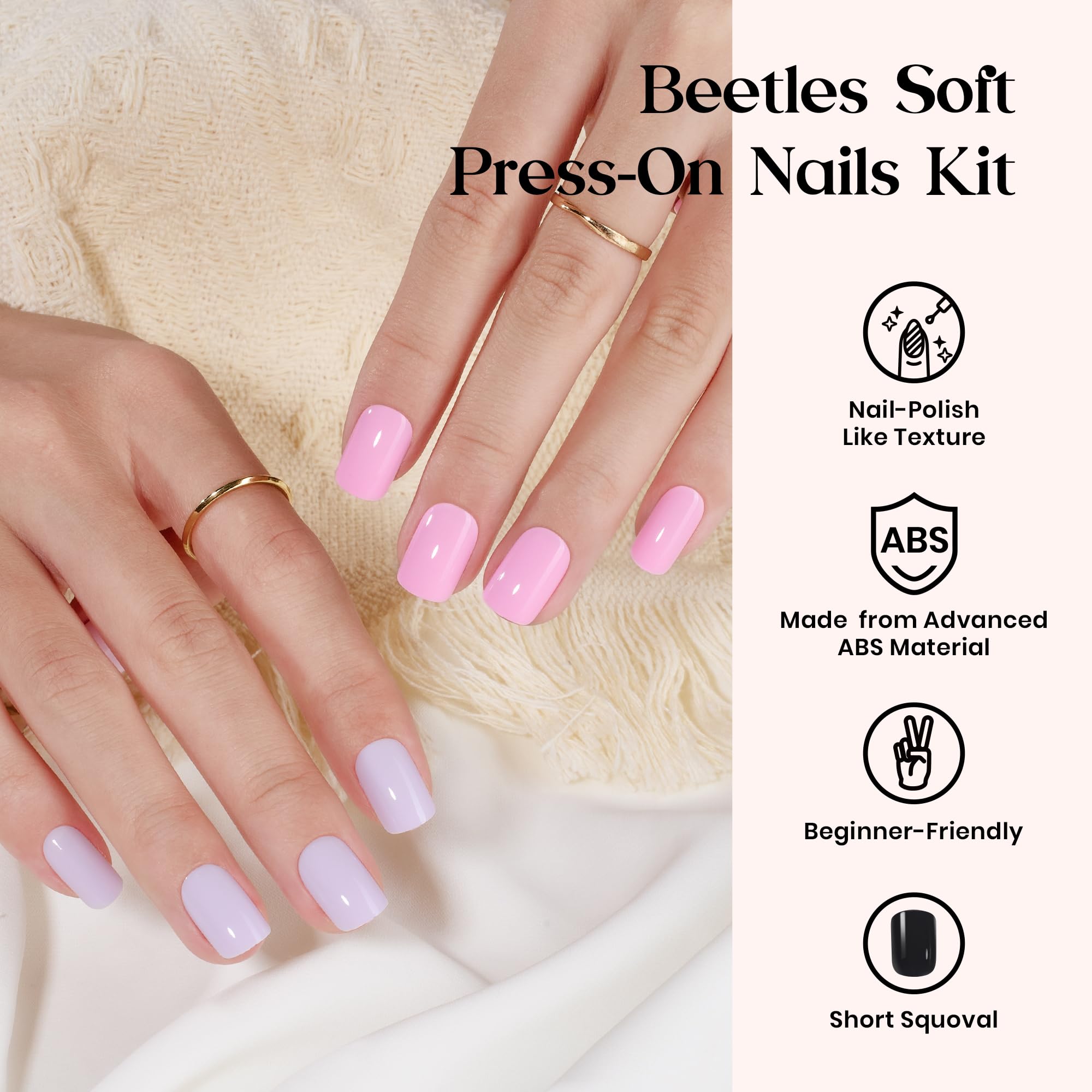 Beetles Prism Pop kit showing adhesive tabs for strong, long-lasting wear.