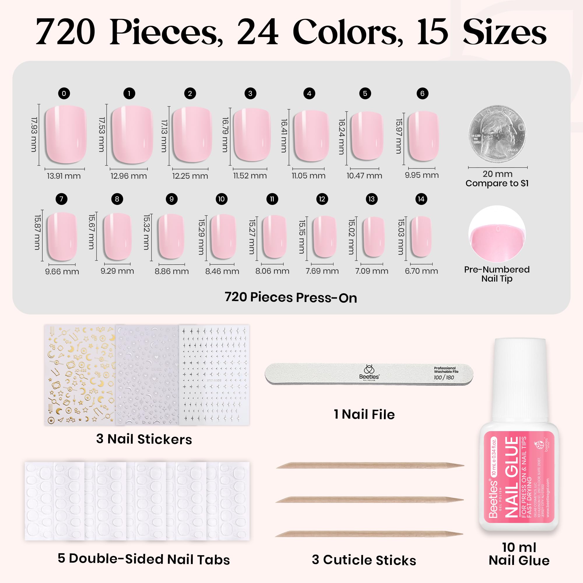 Beetles Quick-drying glue for fast adhesion on nails