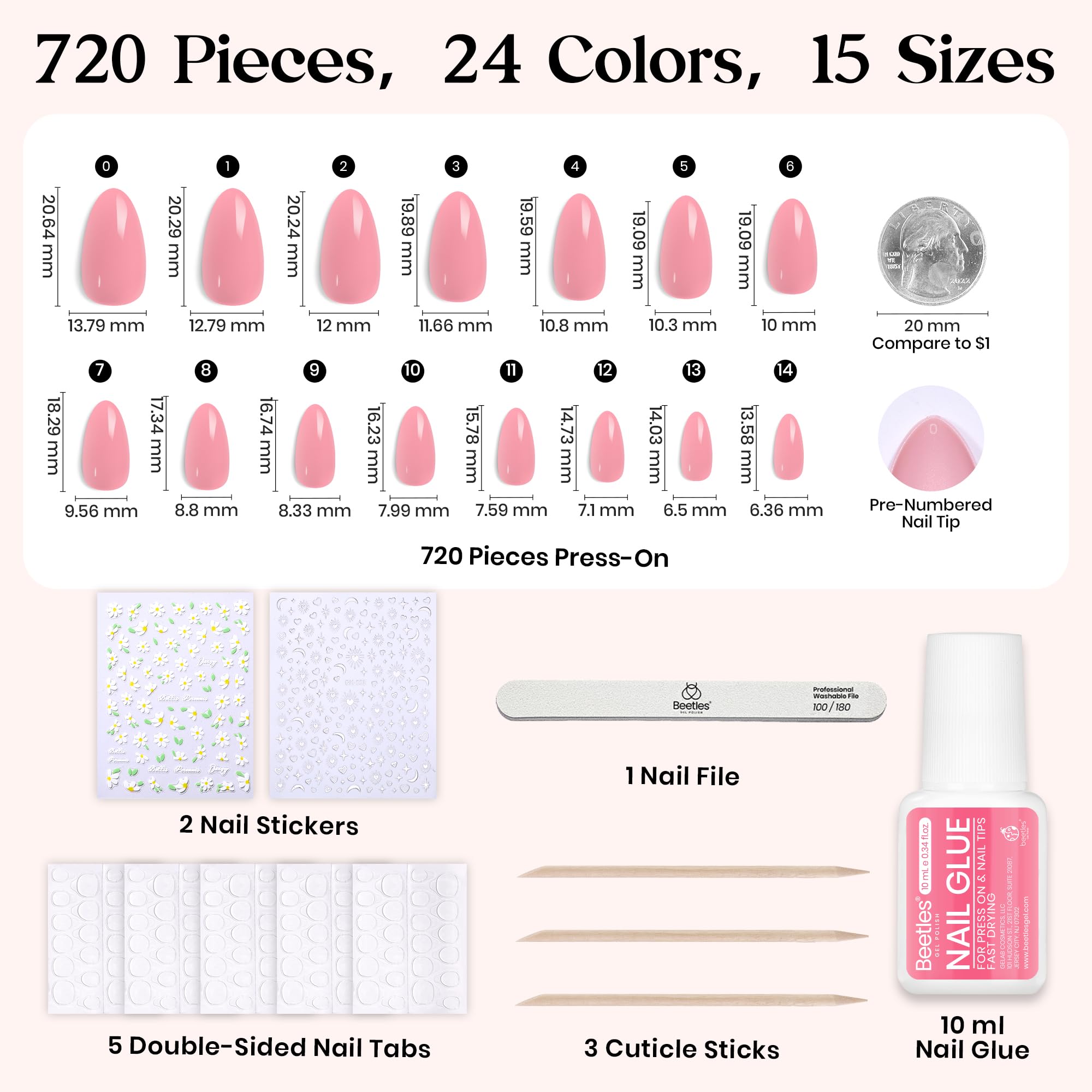 Beetles Rainbow Gleam French tip nails for chic accents