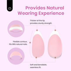 Beetles press-on nails on natural nail demonstrates easy application.