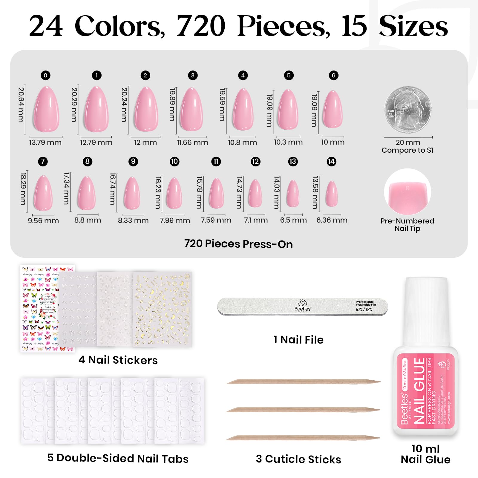 Beetles press on nails adhesive tabs and stickers for easy wear