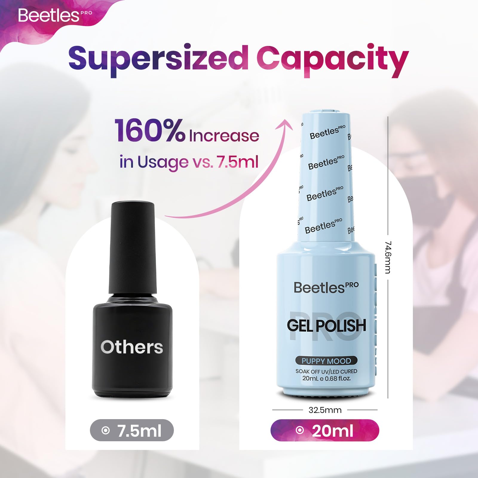 Beetles Pro base and top coat recommended for lasting manicure