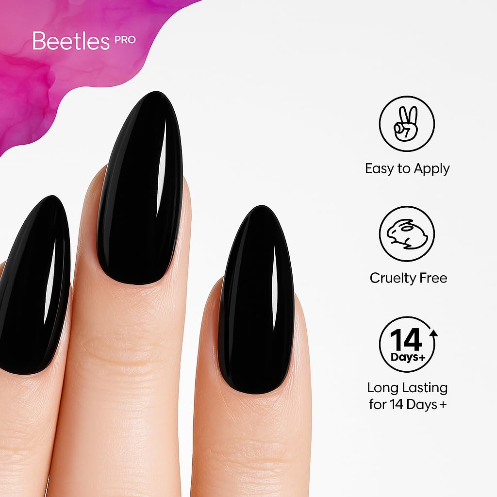 Beetles Pro Gel Top Coat brush application demonstrating precise control and no overflow.