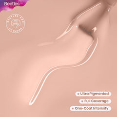 Beetles Pro Nude Gel Polish application with one-stroke color for even coverage.