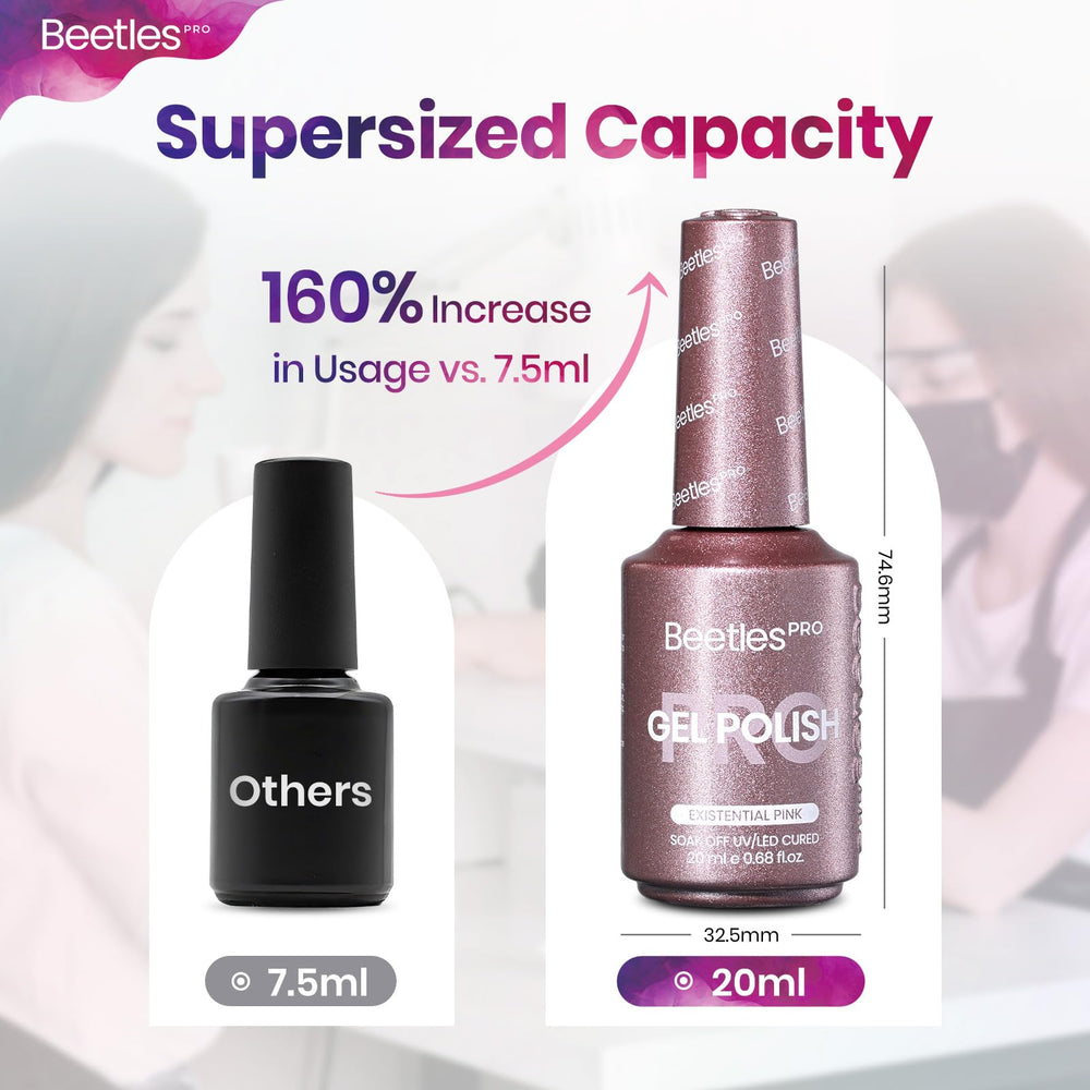 Beetles Pro Shimmer glossy finish on nails offers high-shine look.