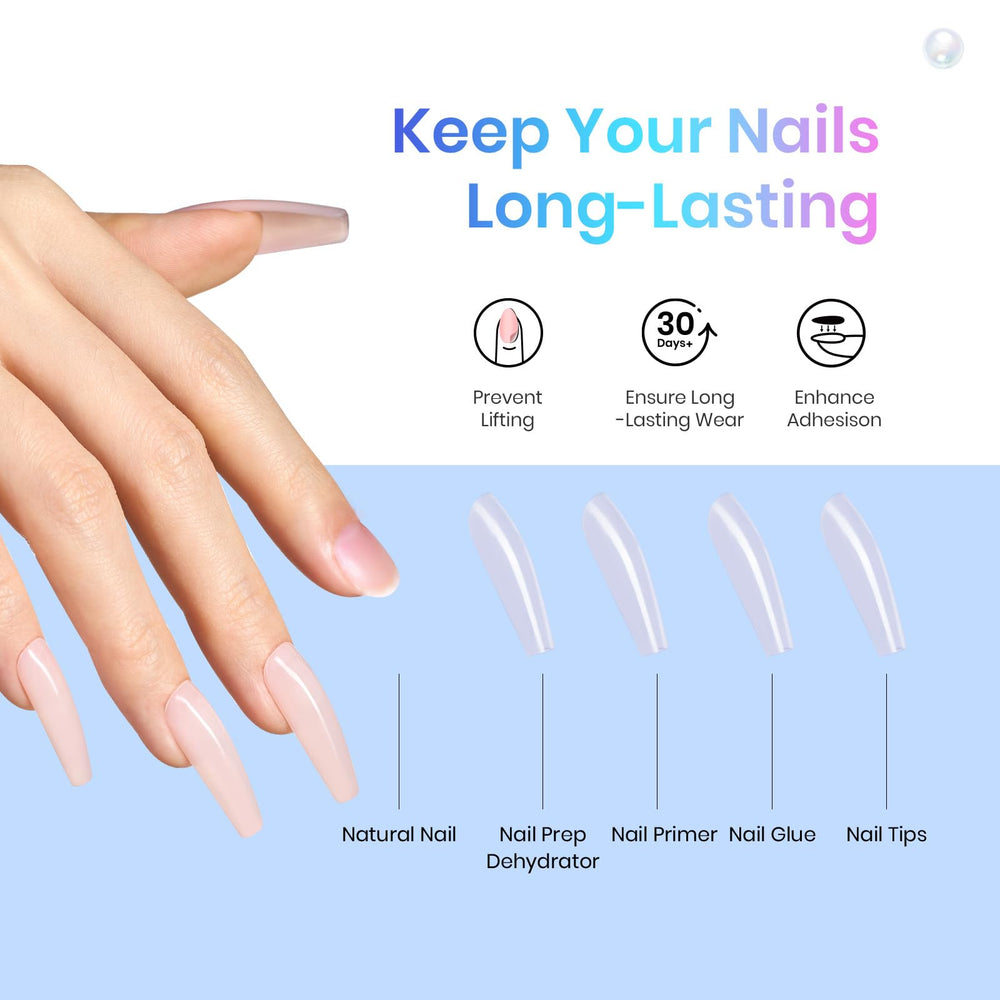 Beetles professional nail prep steps image shows clear application process.