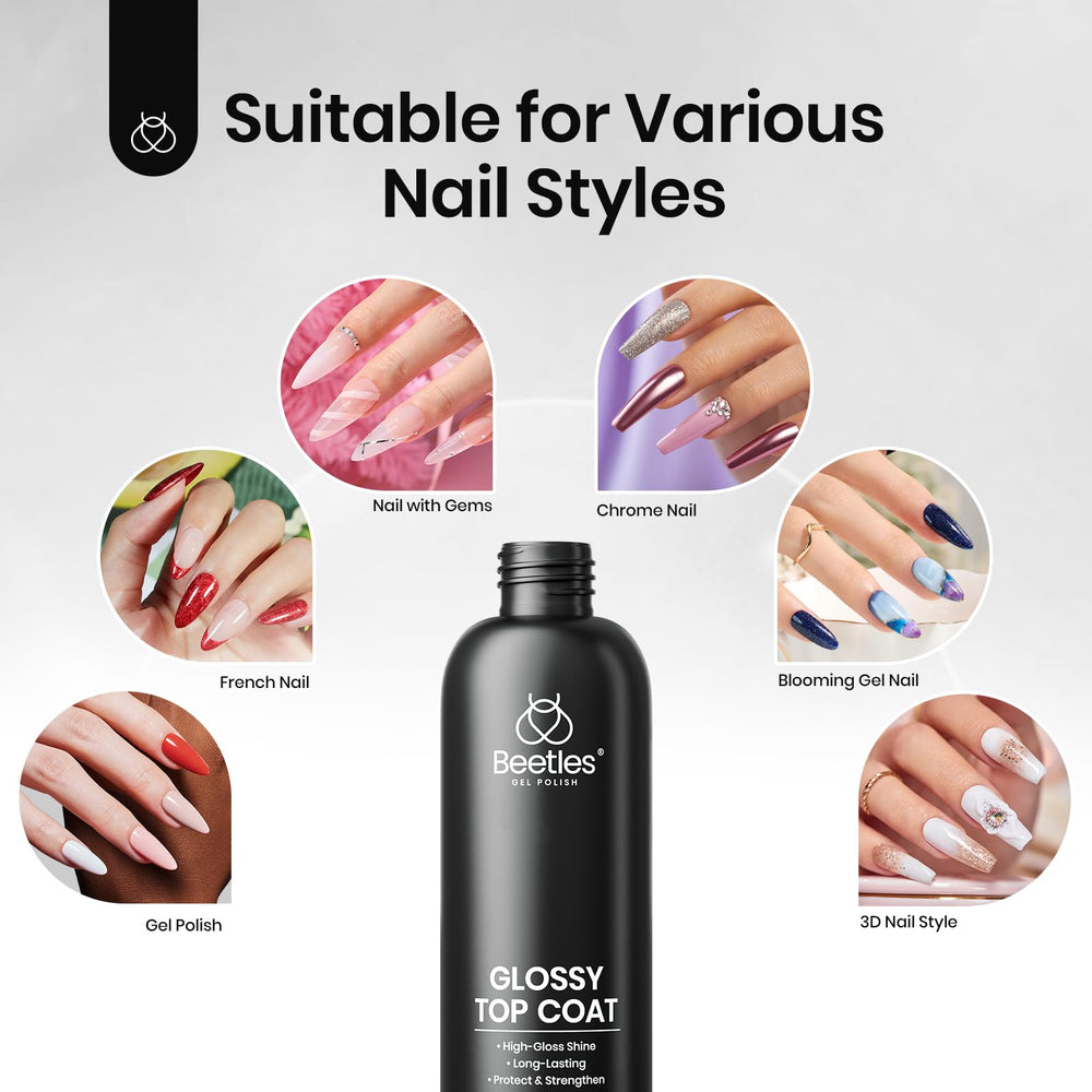 Beetles professional-grade top coat ideal for salons and nail techs.