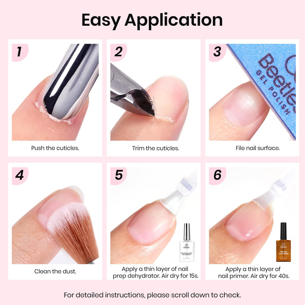Beetles Protein Nail Prep 2in1 primer image shows unified base and primer action.