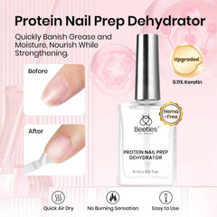 Beetles Protein Nail Prep Dehydrator brush tip enables smooth, quick prep before gel application.