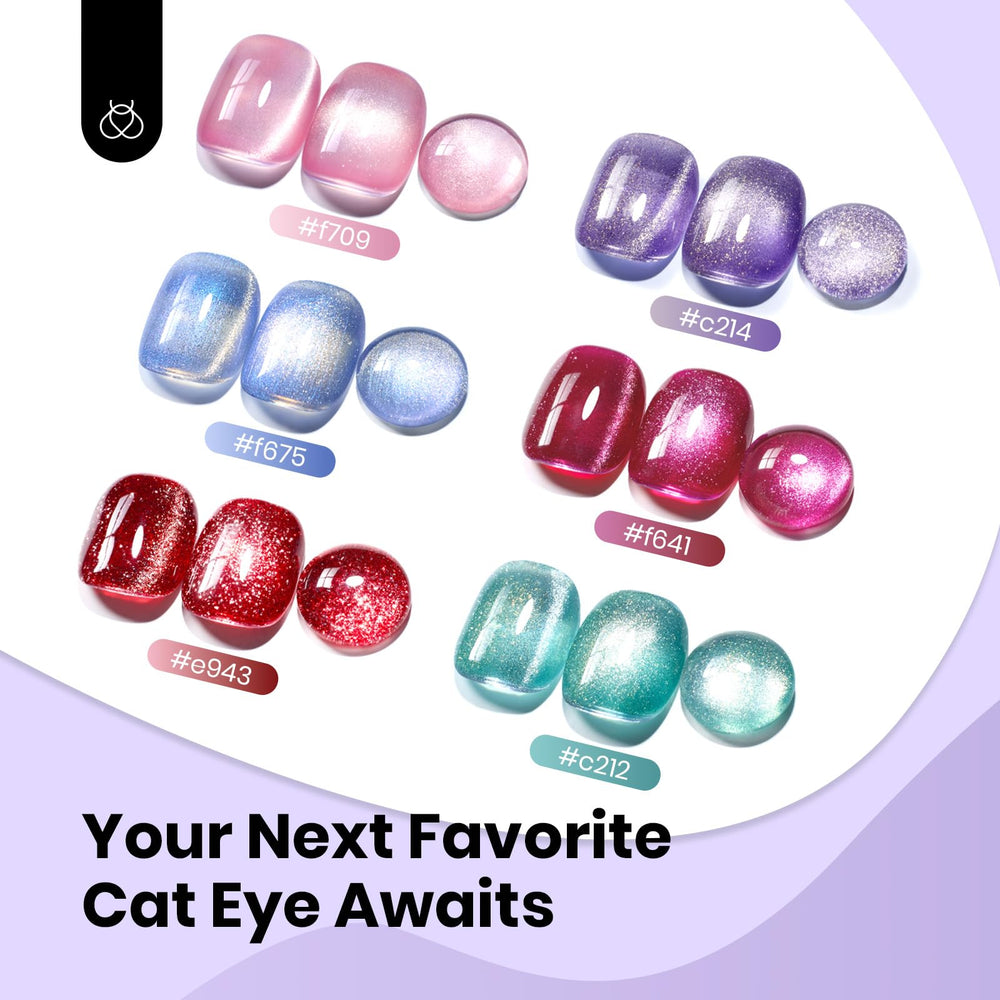 Beetles Purple Cat Eye Gel Polish color swatch demonstrating lavender tone.