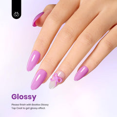 Beetles Purple Gel Nail Polish color swatch F315 displays spring pastel shade and shine.