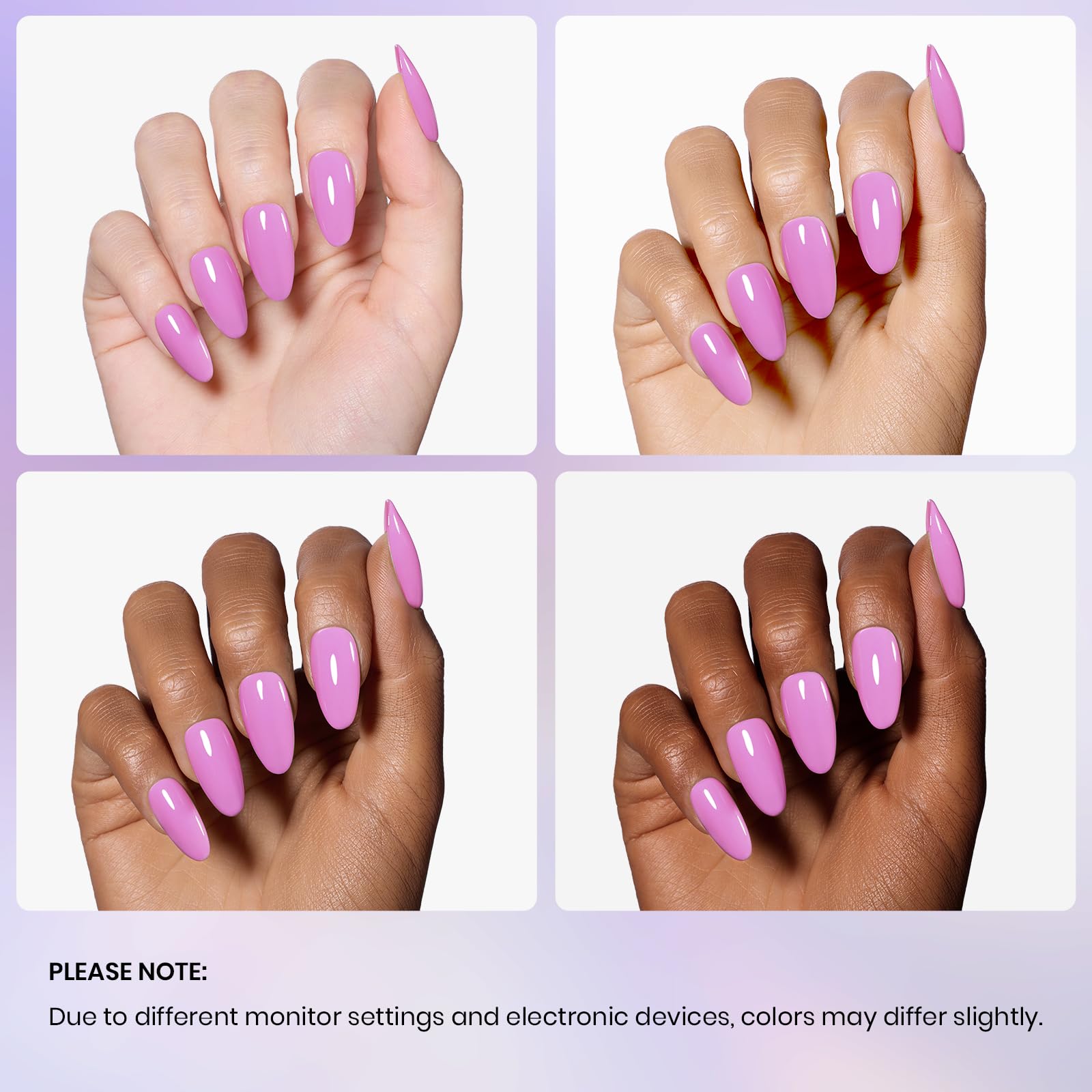 Beetles Purple Gel Nail Polish lamp-curing scene for quick, durable finish.