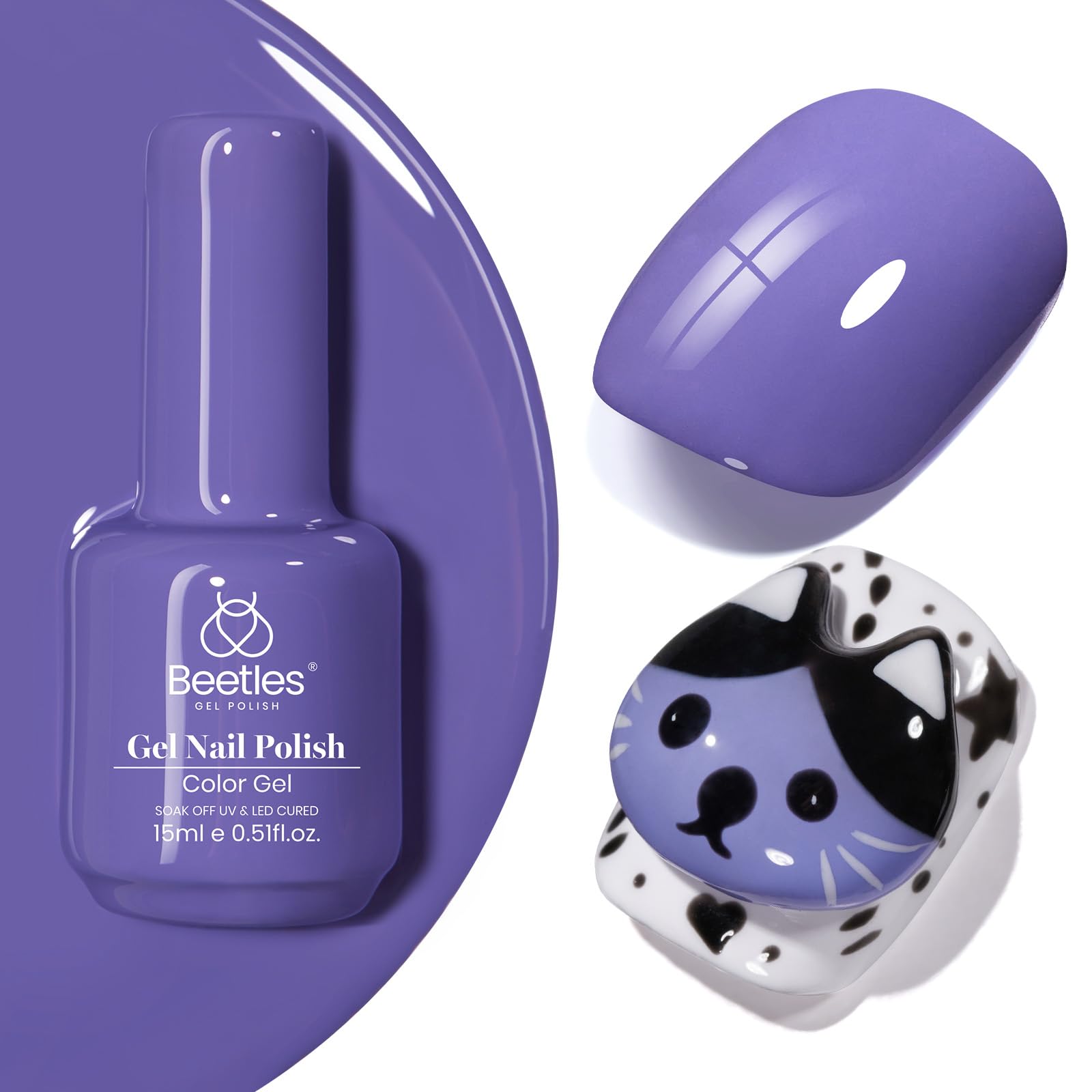 Beetles Purple Gel Polish bottle in periwinkle shade for salon-quality nails