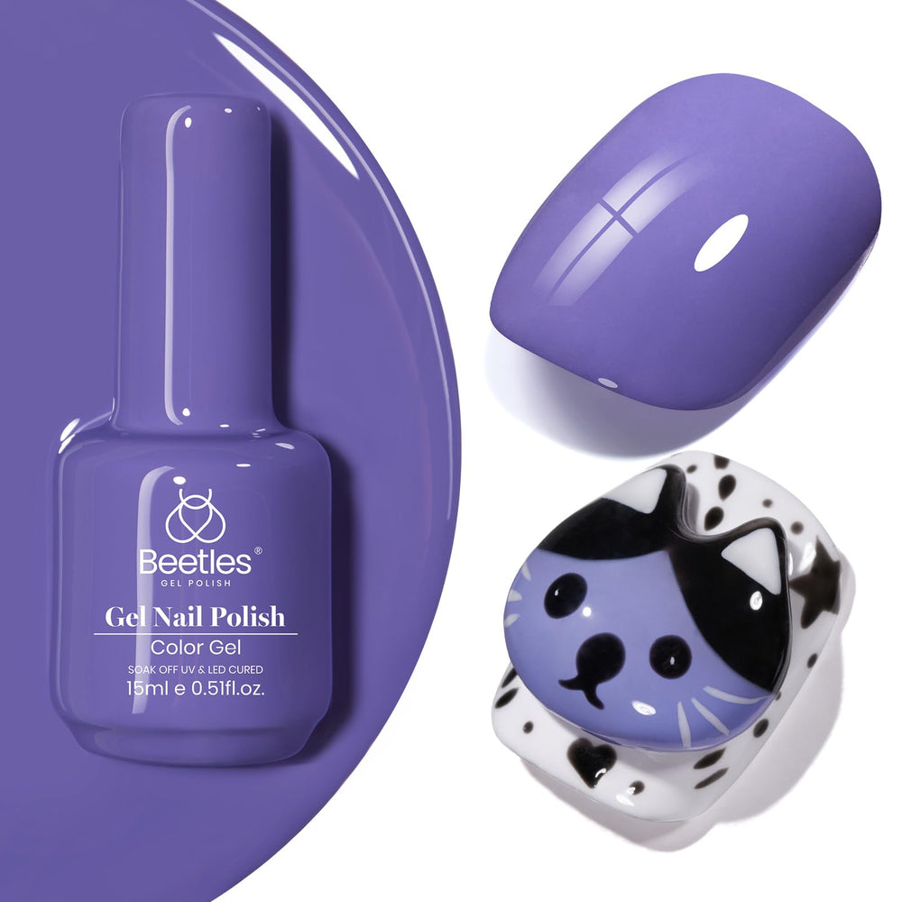 Beetles Purple Gel Polish bottle in periwinkle shade for salon-quality nails
