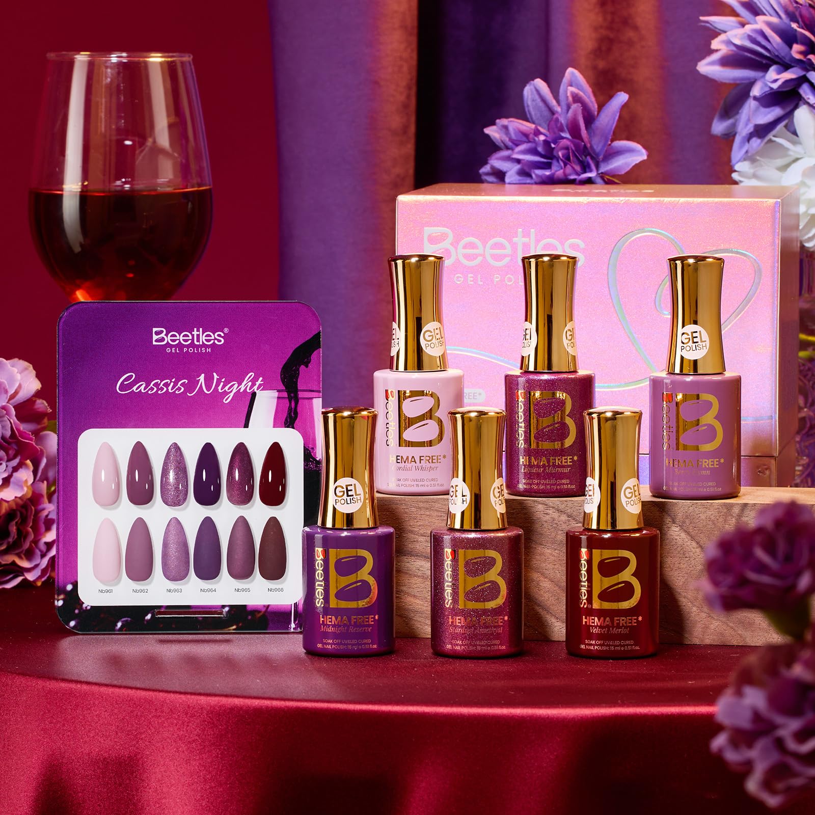 Beetles Purple Gel Polish Cassis Night swatches for quick shade matching